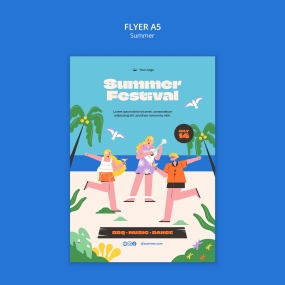 夏日沙滩派对活动传单源文件